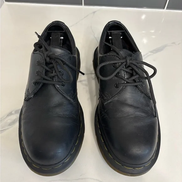 Dr. Martens 1461 Slip Resistant Black Leather Oxfords Cushion Sole Shoes Size 5 - Picture 3 of 11
